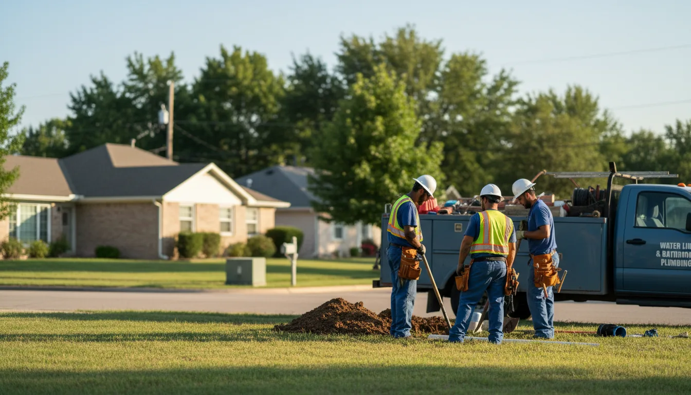 Residential water line and bathroom plumbing service in Harrisburg, NE